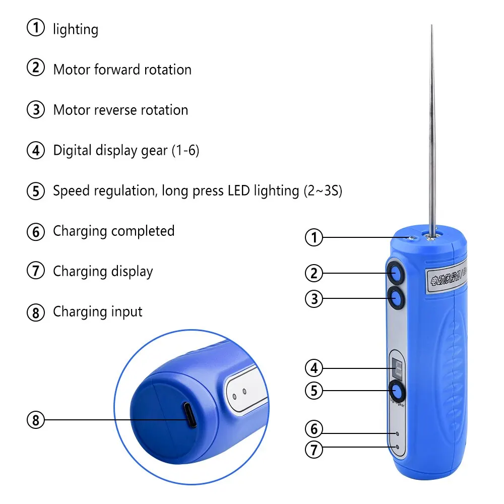 DM319 removedor de pegamento Oca para pantalla de teléfono móvil, amoladora de corte eléctrica, soporta hacia adelante y hacia atrás, 6 engranajes ajustables - imagen 5