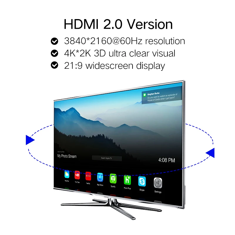 Shuliancable HDMI de alta velocidad macho-macho 2,0 1080P 3D para Apple TV xbox ordenador 1m 1,5m 2m 3m 5m 7,5m 10m - imagen 4