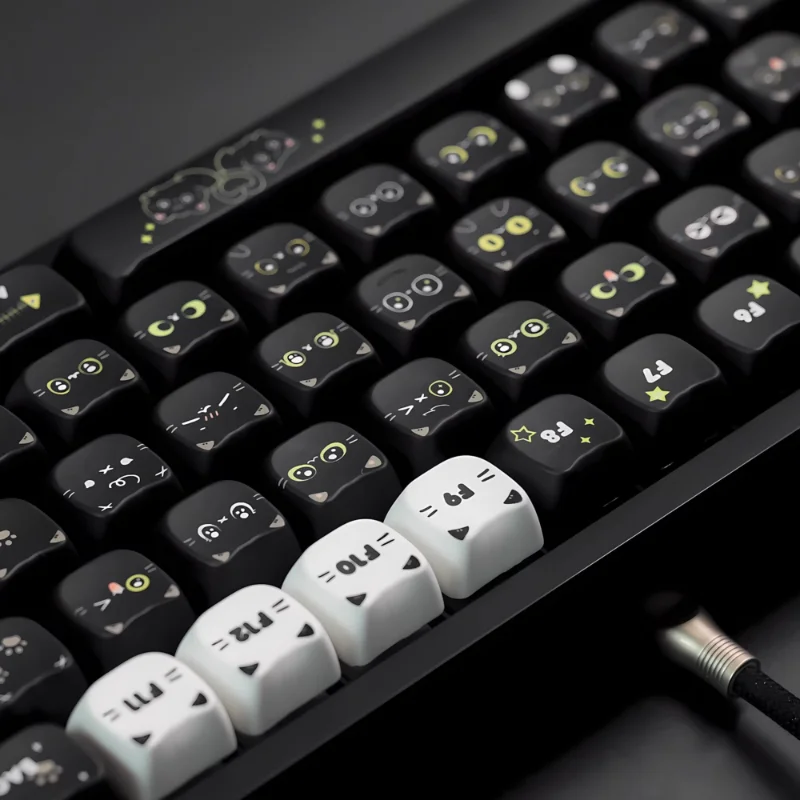 MiFuny-teclas con cabeza de gato negro, sublimación PBT, perfil MAO personalizado, accesorios para teclado mecánico, regalo, PC y portátil - imagen 3