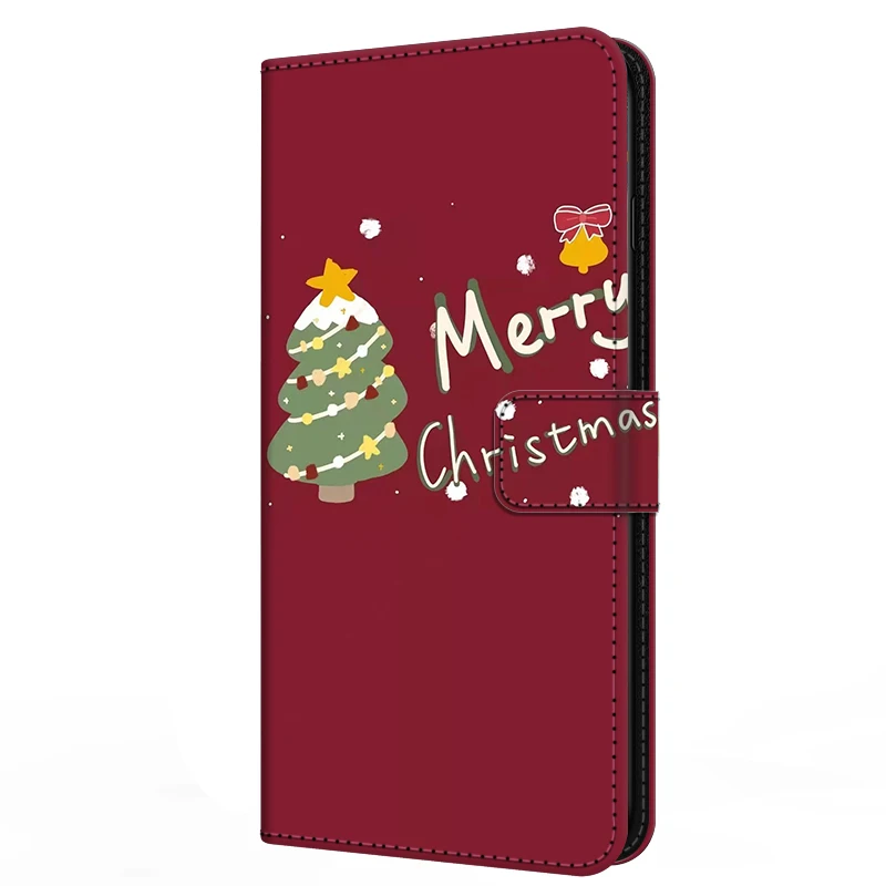 Funda magnética para ZTE Blade V60, Funda de cuero con soporte abatible, Protector completo de teléfono V 60, billetera de Feliz Navidad y Año Nuevo - imagen 3