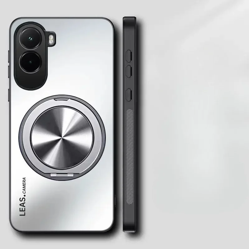 Para Xiaomi POCO M7 4G Funda de lujo mate 360 °   Funda trasera magnética con soporte giratorio para POCO F7 X7 Pro Ultra M7 Funda a prueba de golpes - imagen 2