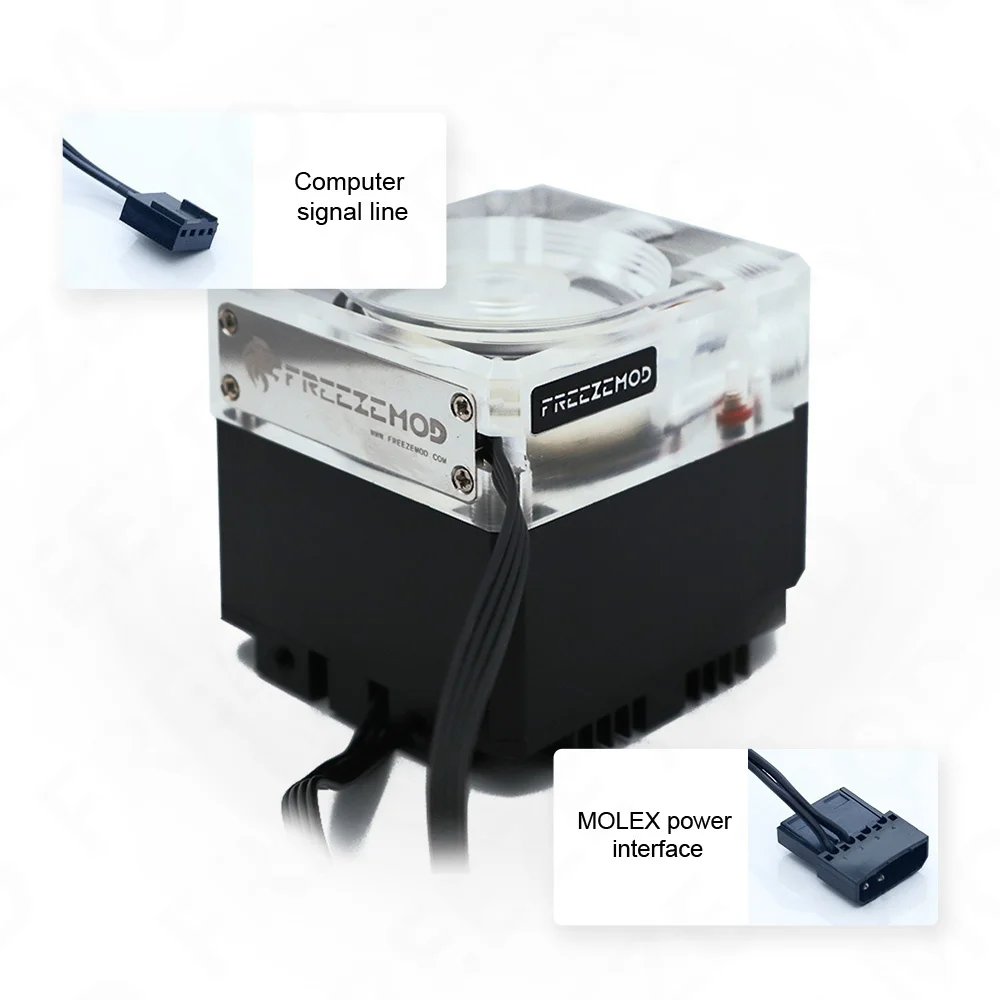 FREEZEMOD-bomba de agua con termómetro, 800L/H, cubierta de Metal, cabezal de 4M, refrigeración líquida, VA, LCD, Sensor de temperatura, PU-FS6M-P - imagen 5