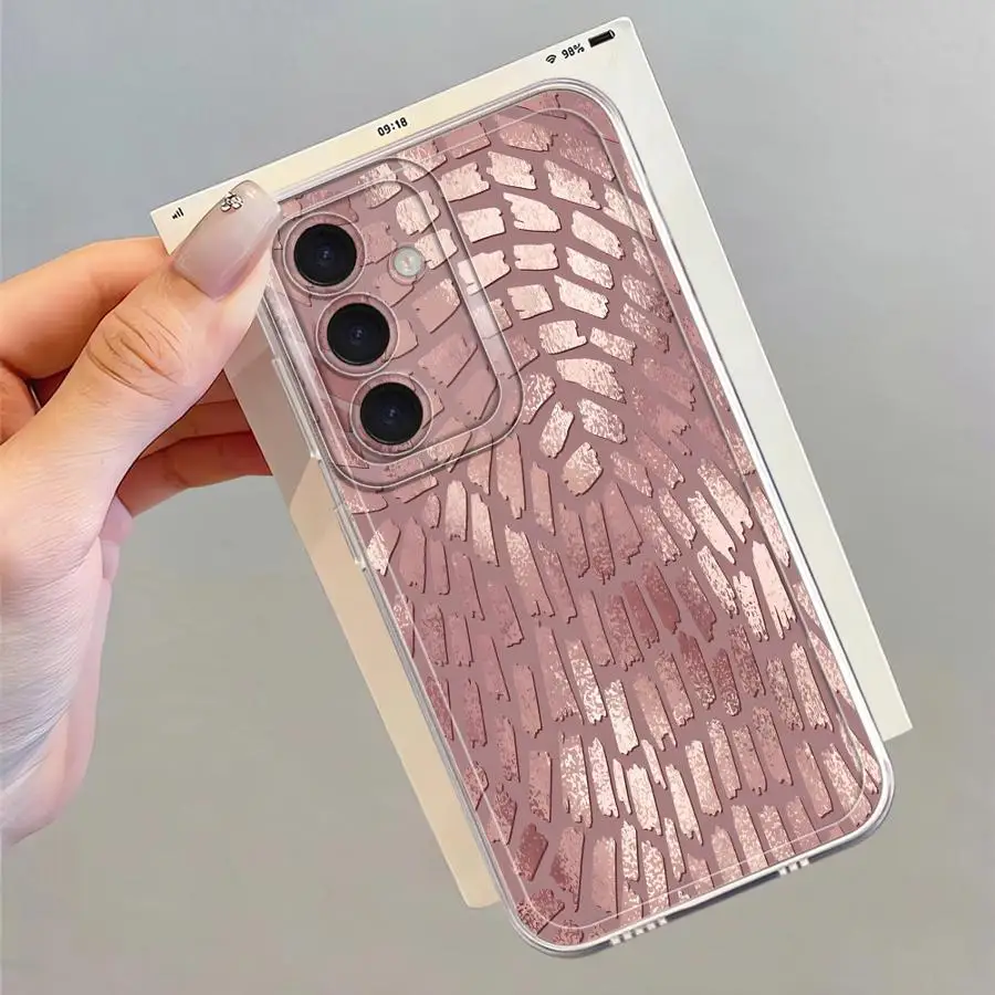 Funda con diseño de flores de Metal para Samsung Galaxy A71 A72 A25 A12 A35 A16 A73 A13 A35 A22 A15 cubierta transparente - imagen 5