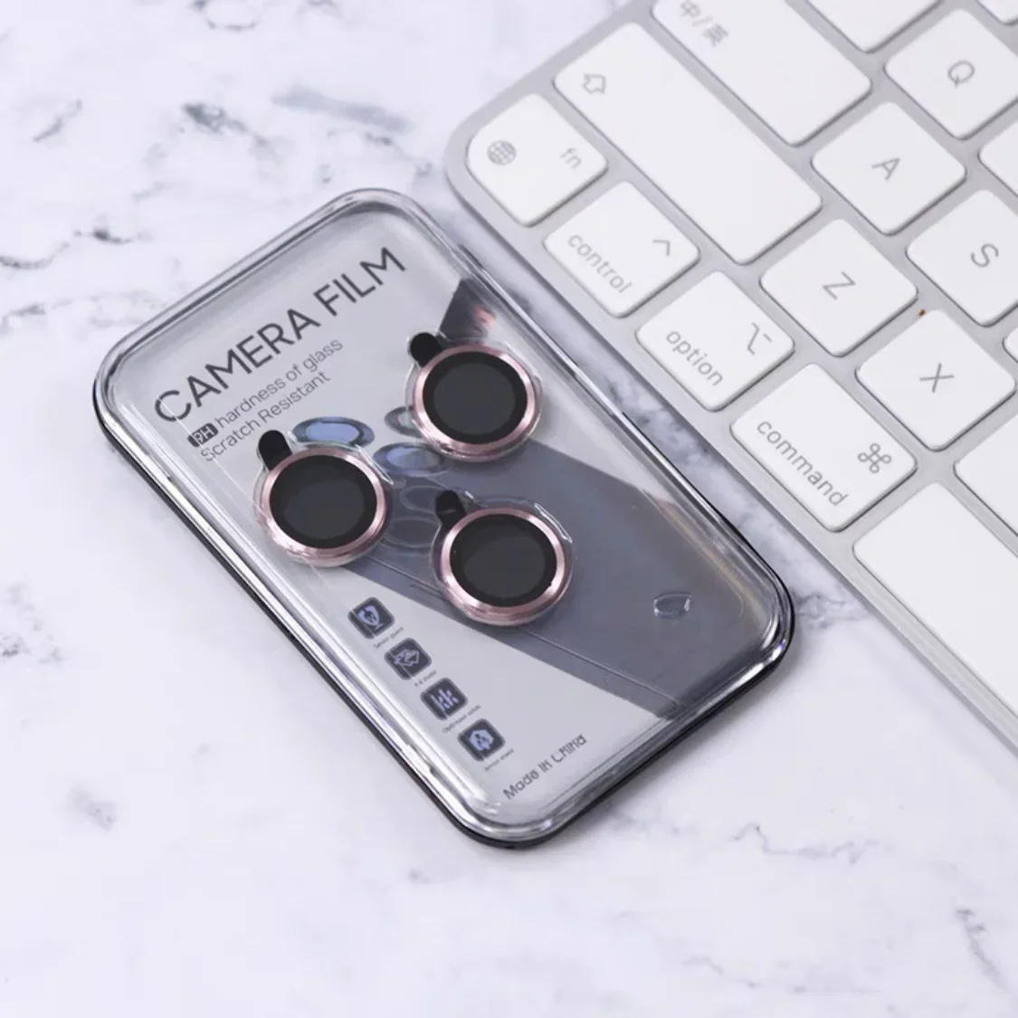 2-3 uds película protectora de lente de cámara de Metal para IPhone 17 16 15 Pro Max 15 14 Plus 12 13 Mini anillo de lente tapa brillante de vidrio templado - imagen 5