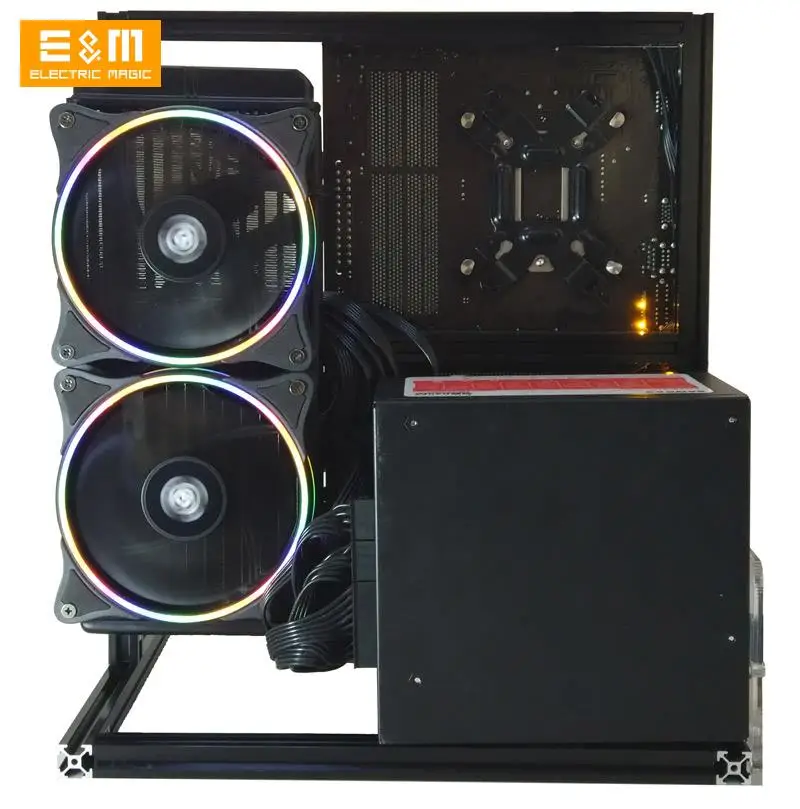 Banco de prueba ATX MATX ITX para ordenador, refrigeración por agua, marco abierto, carcasa de aire, HTPC, soporte para Panel de tarjeta gráfica, 2.0usb - imagen 4