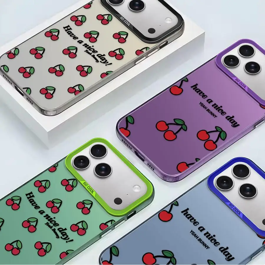Funda Protectora para Teléfono con Diseño Retro de Cerezas Dulces para iPhone 17 Pro Max XR 14 16 11 15 Plus 12 Air XS 13 Pro