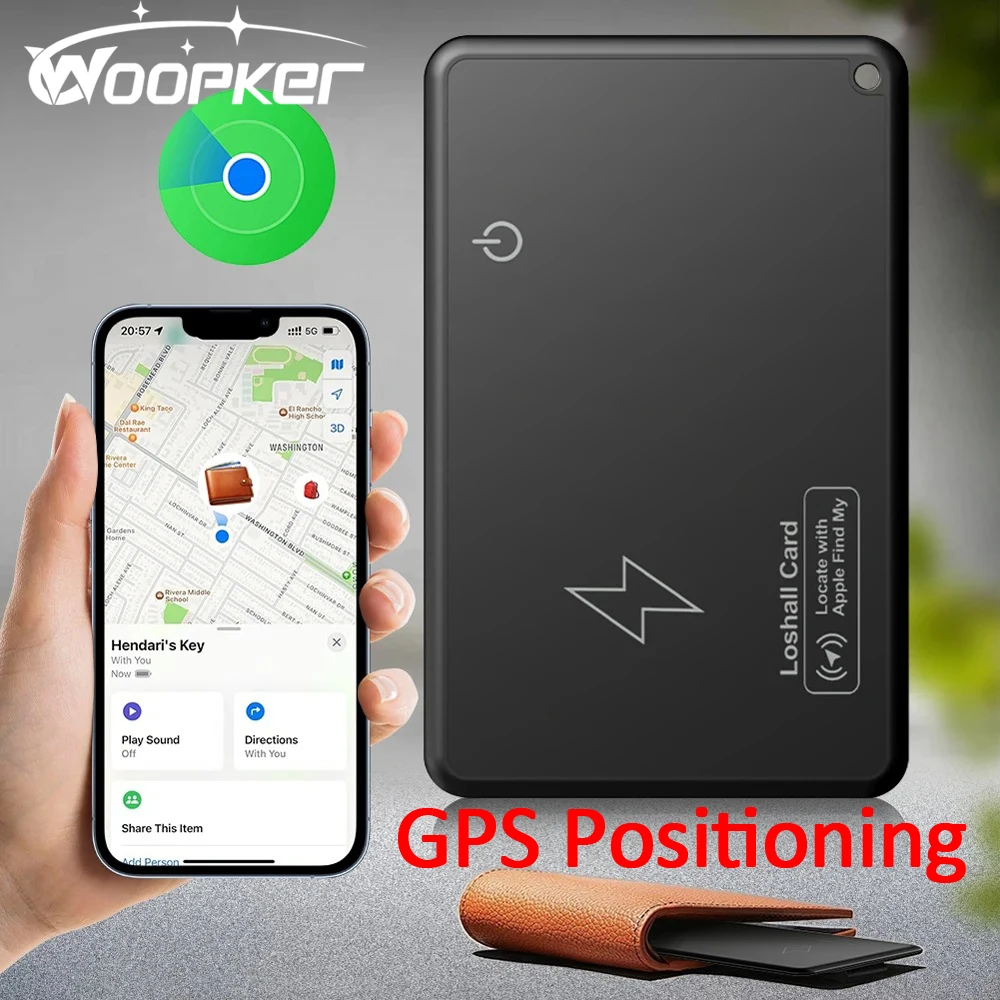 Rastreador GPS Bluetooth inteligente a prueba de pérdidas para el nuevo sistema Apple IOS, seguimiento de carga inalámbrica, ubicación, tarjeta de seguimiento de billetera