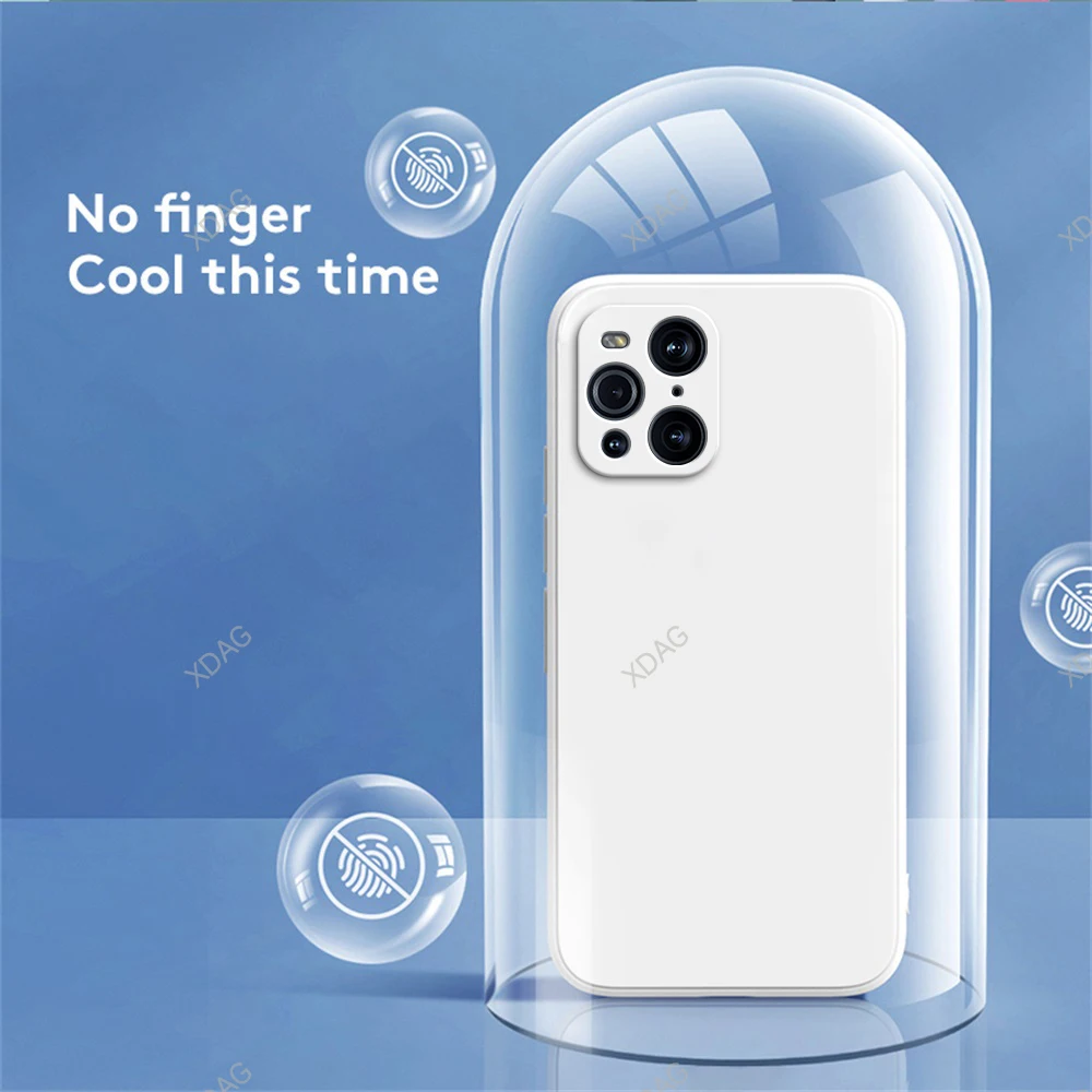 Funda de teléfono suave para OPPO FindX3 Find X3 Pro X3Pro 5G PEDM00, funda trasera Original de silicona líquida de Color puro contratado a prueba de golpes - imagen 2