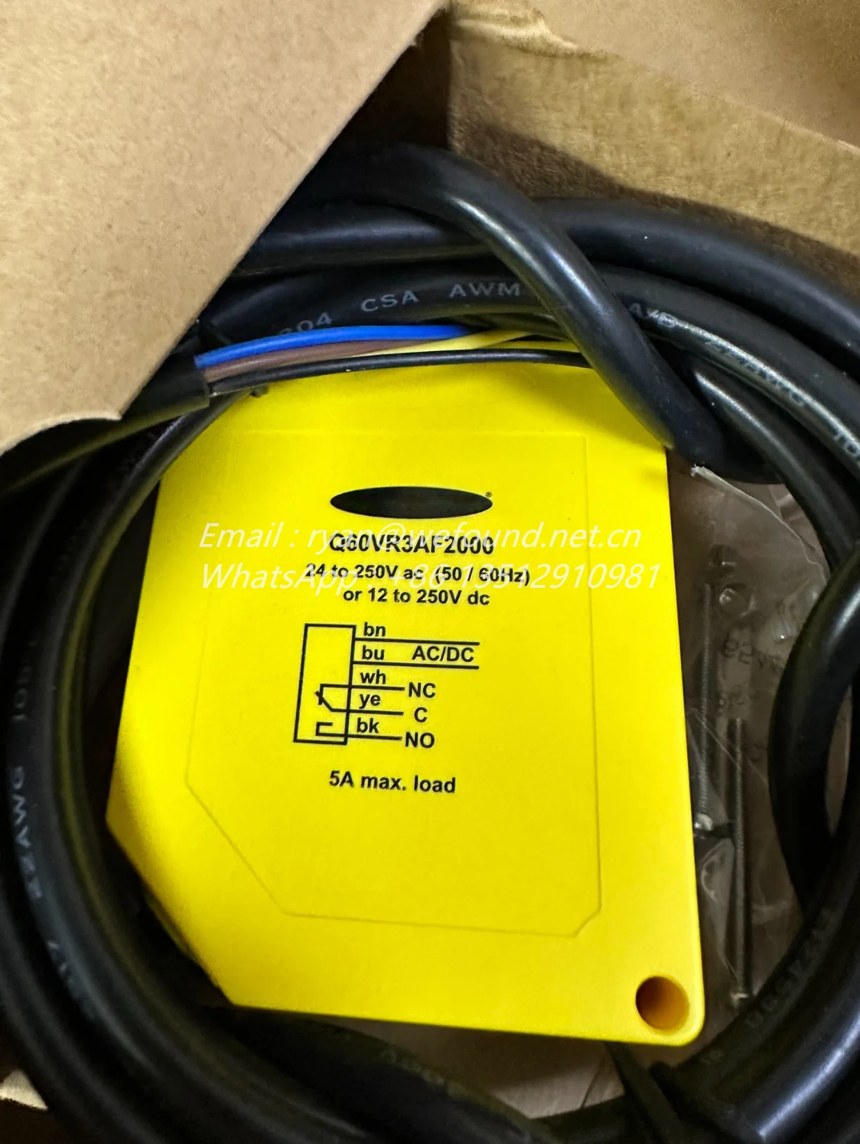 Q60VR3AF2000 (63004) para BANNER Q60 SERIES, SENSOR de campo ajustable, rango de 2 M - imagen 3