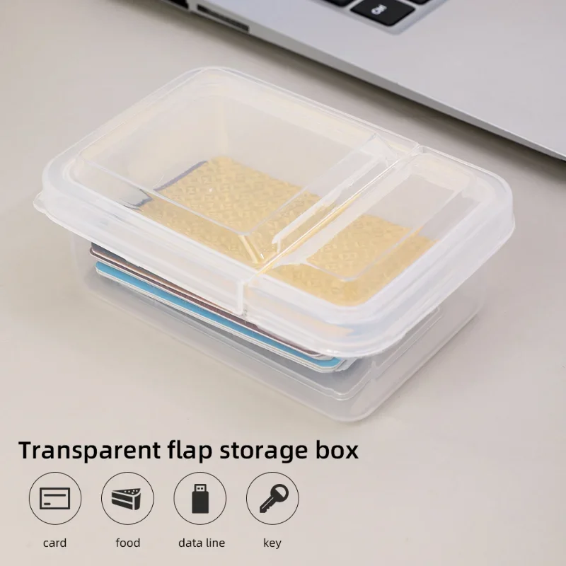 Caja de almacenamiento de plástico transparente para tarjetas fotográficas, organizador de escritorio, organizador de clasificación, papelería, 3 pulgadas - imagen 5