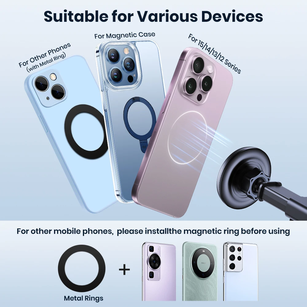 Soporte magnético para teléfono de coche TOPK para Magsafe IPhone15 Pro Max, gancho de Metal de operación de una sola mano, soporte magnético para teléfono para coche - imagen 5