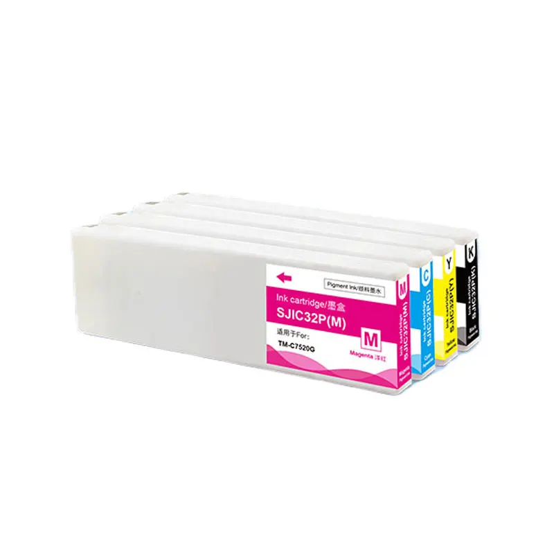Cartucho de tinta de gran capacidad de 300ML para cartucho de tinta Epson SJIC32P TM-C7520G cartucho de tinta pigmentada para impresora de etiquetas de inyección de tinta de color - imagen 4