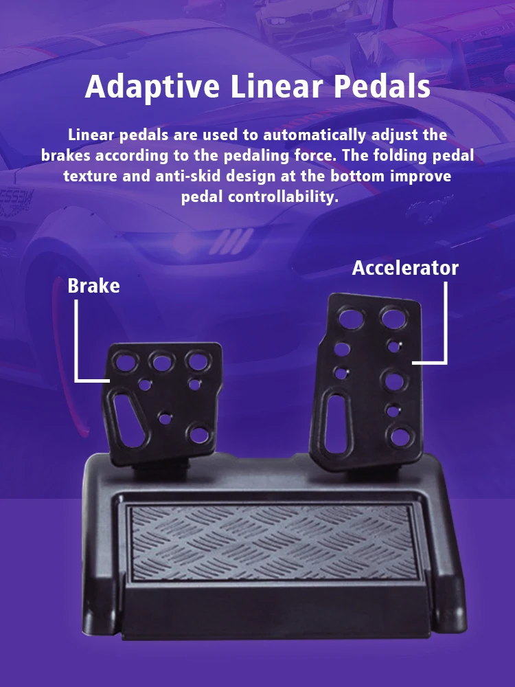 DATA FROG Racing volante controlador de vibración Gaming Simracing Pedal de coche para Switch PS2 PS3 PS4 Xbox One PC - imagen 4