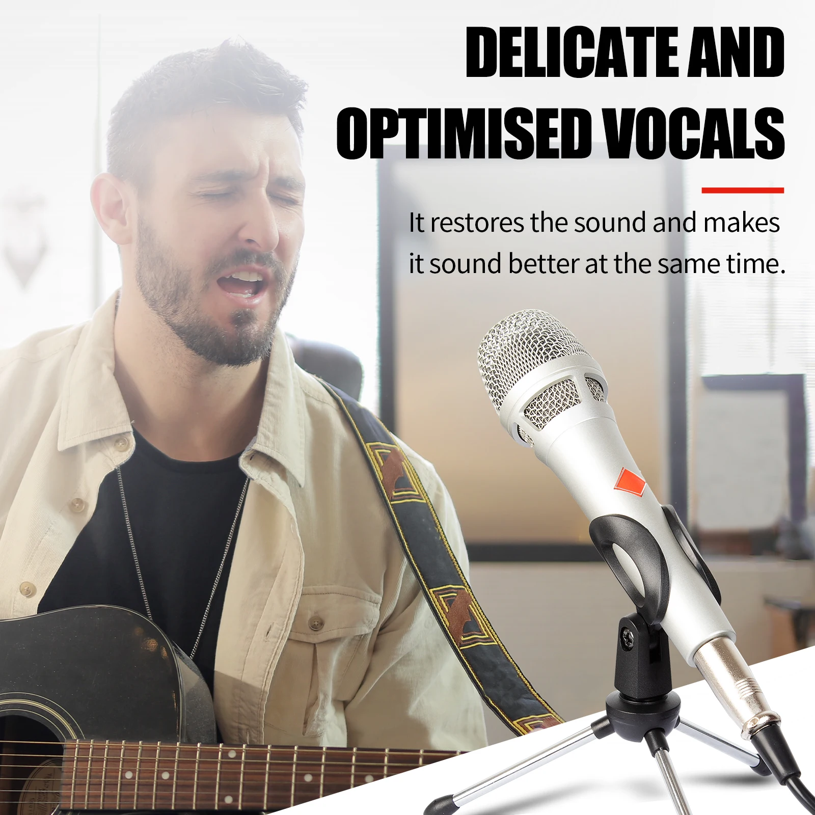 Depusheng V300 micrófono de cable micrófono de condensador Vocal con cable de mano micrófono de escenario para interfaz de Audio - imagen 5