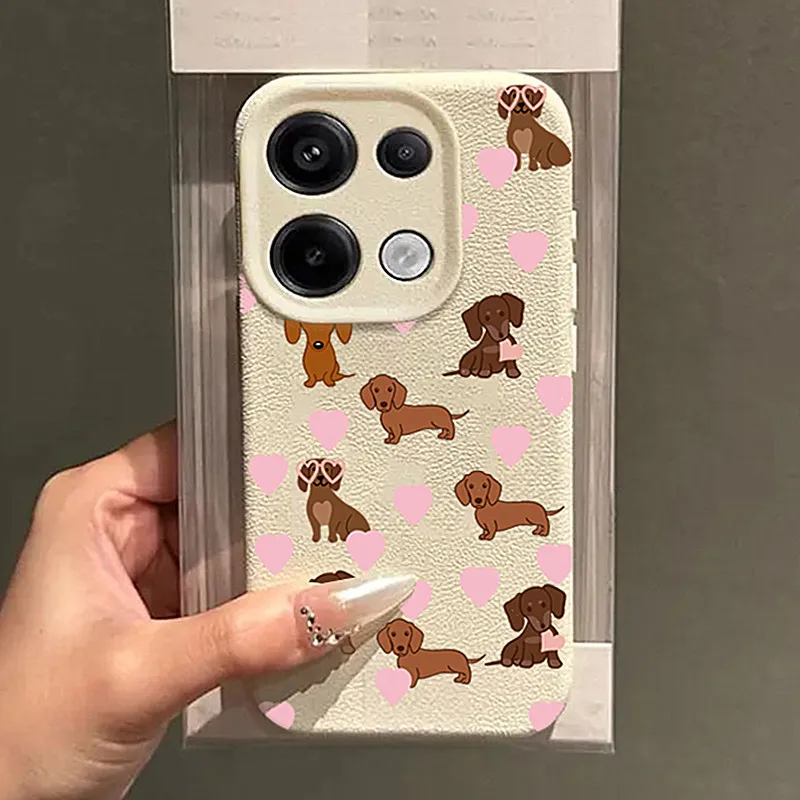 Funda de teléfono con diseño de oso salchicha para Xiaomi Redmi 15C 14C 13C 4G Redmi Note 14 13 12 11 Pro Plus 5G, funda suave de TPU a prueba de golpes - imagen 2