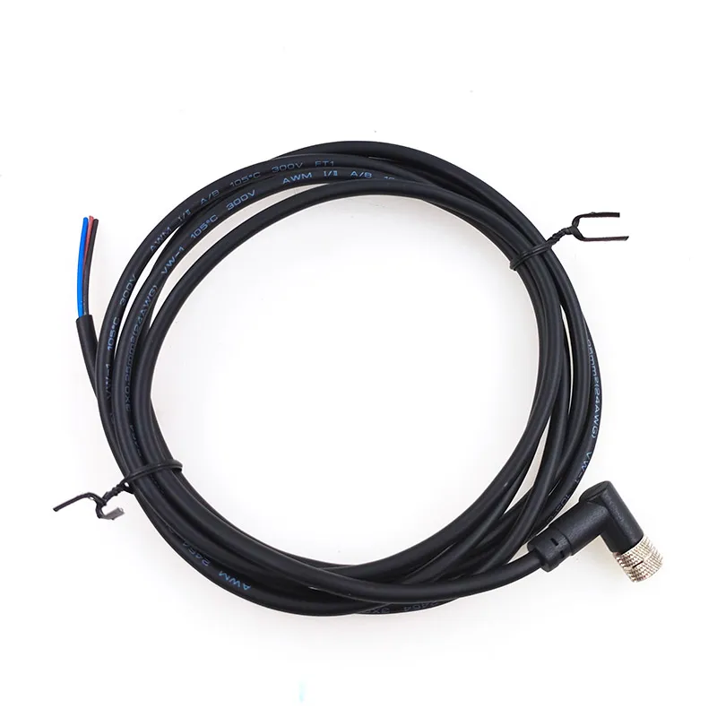 Cable conector de sensor M8 enchufe impermeable macho y hembra ángulo recto 4 5 pines + 2m línea de PVC - imagen 5