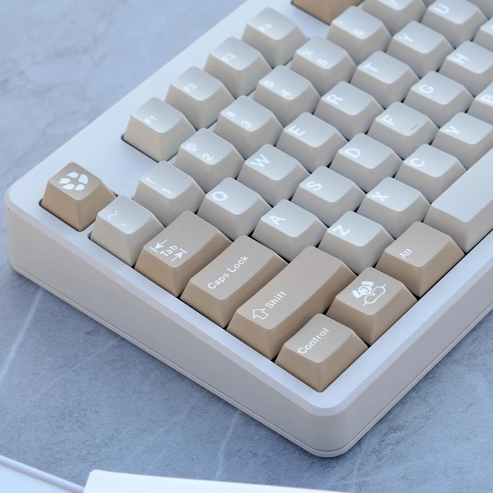 Juego de teclas Retro PBT para desierto, teclas de sublimación de tinte de perfil Cherry para teclado mecánico MX Switch GK61 64 68 75 84 87 980 - imagen 2