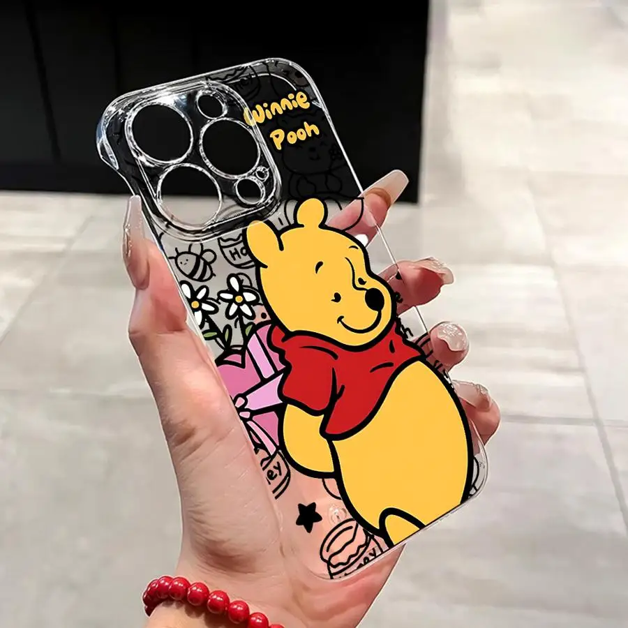 Funda de teléfono divertida de Winnie de Disney The Pooh para Apple iPhone 15 16 Pro Max 13 14 Plus 12 11 Pro plus mate