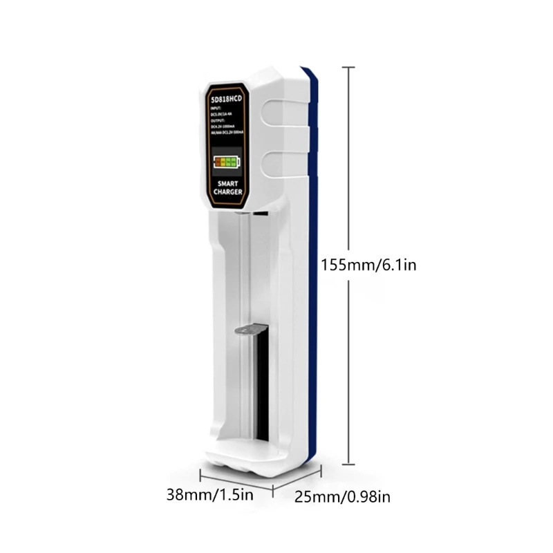 Cargador de batería 18650, cargador inteligente con pantalla LCD de un solo ranura para baterías AA AAA 3,7 V 4,2 V 26650 21700 18350 16340 18500 14500 - imagen 5