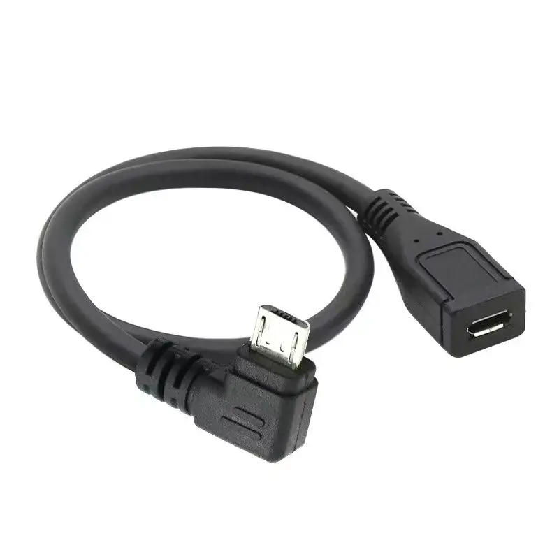 Cable de extensión Micro USB macho a hembra con curva de 90 grados de 25cm, Cable de datos macho a hembra para teléfono Android, Cable de extensión curvo - imagen 4