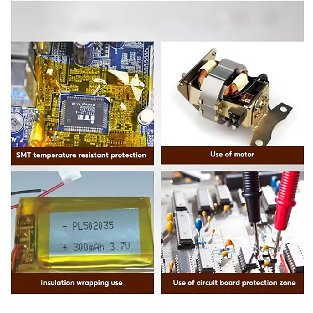 Cinta BGA de calor de alta temperatura dorada de 30m, cinta aislante térmica, protección de tablero electrónico, cinta aislante adhesiva de poliimida - imagen 5
