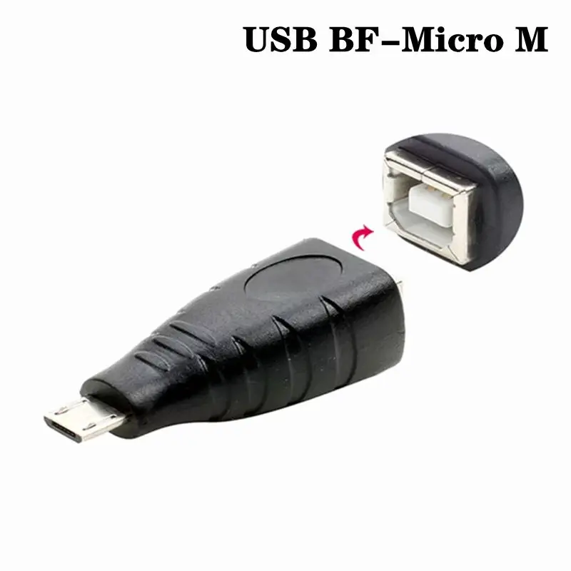 Adaptador de puerto cuadrado de impresora B macho a B hembra, codo de 90 grados a AM AF Micro/Mini, enchufe de conversión de extensión de datos de 5 pines - imagen 4