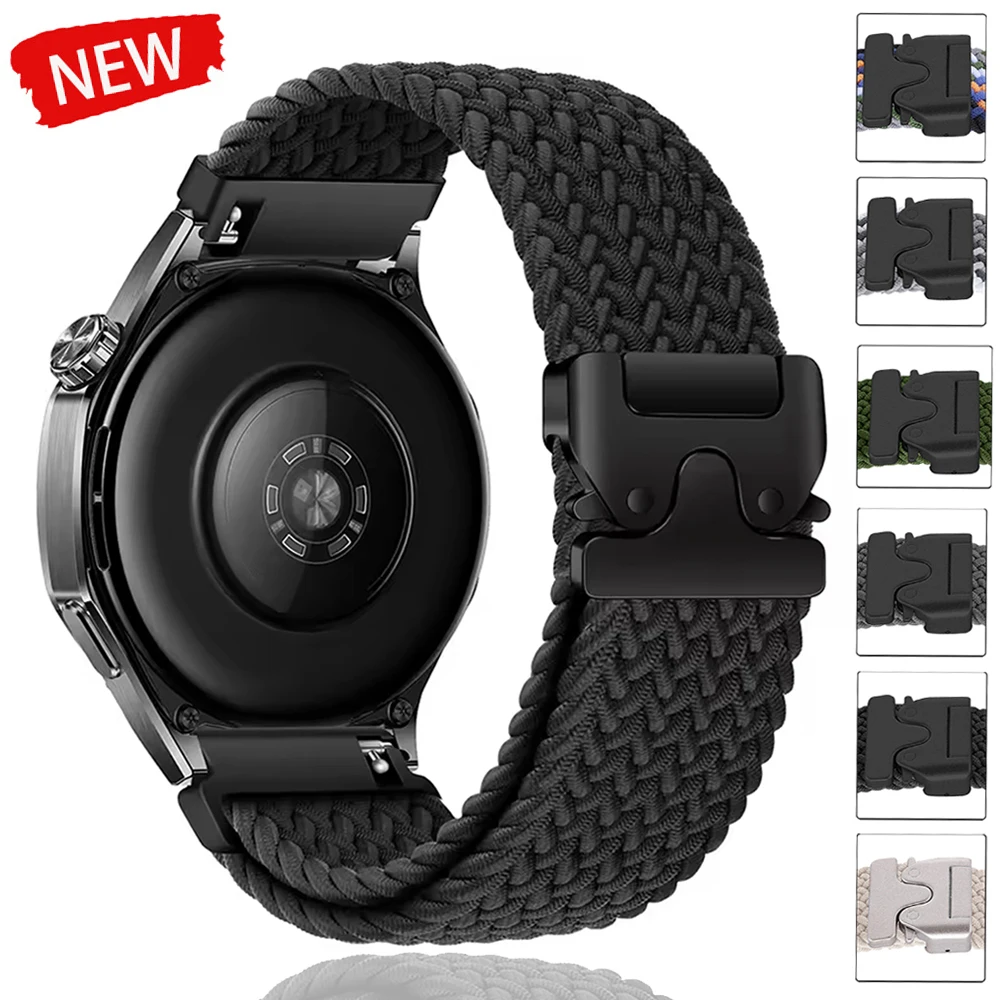 Pulsera de paracaídas de 20mm y 22mm para Huawei Watch 5 4/GT6 Pro GT 5 4, correa de nailon con bucle trenzado para Galaxy Watch 7/6/Classic/5/4 bandas - imagen 2