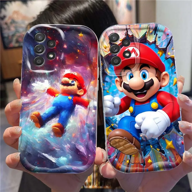 M-Marios funda de teléfono de arte Popular para Samsung A73 A72 A71 A56 A55 A54 A53 A52 A51 A32 A36 A26 A25 A13 A14 5G aceite ondulado