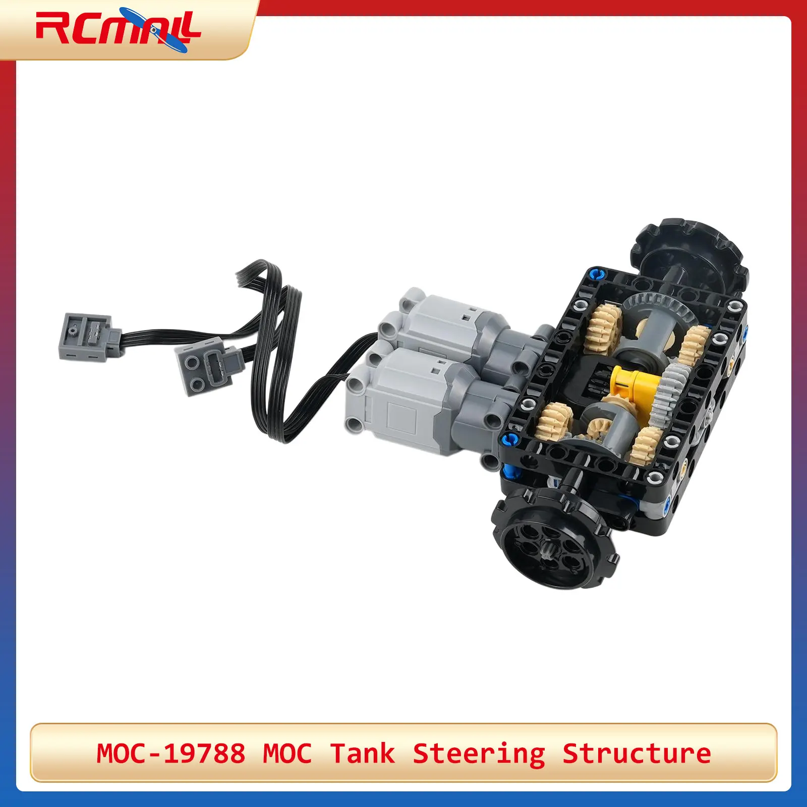 Sistema de dirección de tanque de MOC-19788, diferencial de engranaje, bloques de construcción, ensamblaje de partículas pequeñas, Kit de juguete educativo STEM