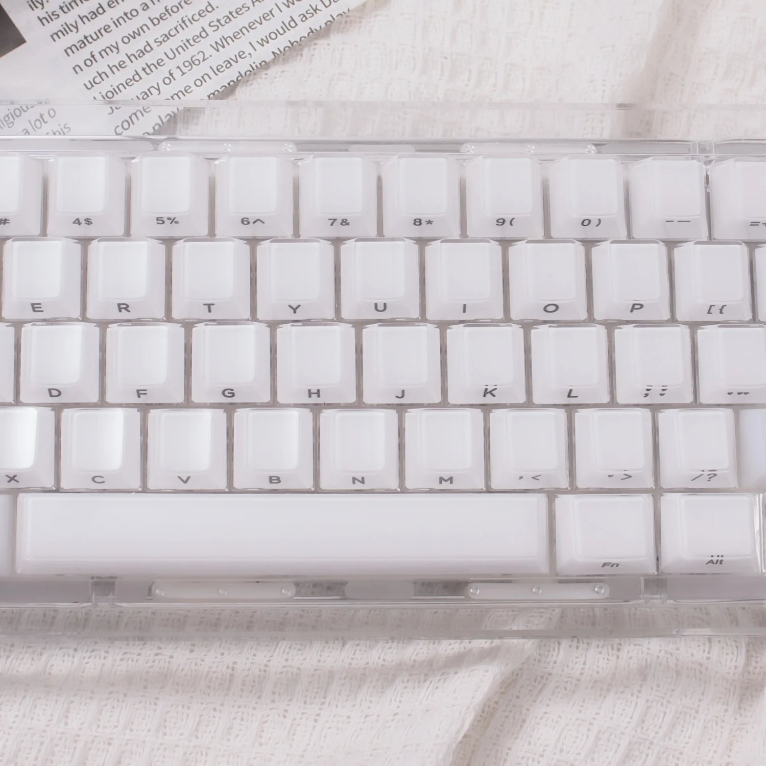 Teclas de pudín de cristal de 119 teclas, perfil de cereza, teclas de doble disparo, juegos de teclas translúcidas con impresión lateral para teclado mecánico - imagen 5