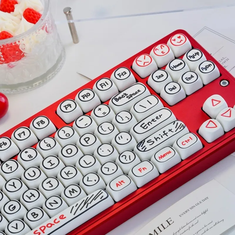 Tapa de tecla dibujada a mano, perfil MOA, Material PBT, DYE-SUB, pintura personalizada para interruptor MX, teclado mecánico 66/68/75/88/96/108 - imagen 2