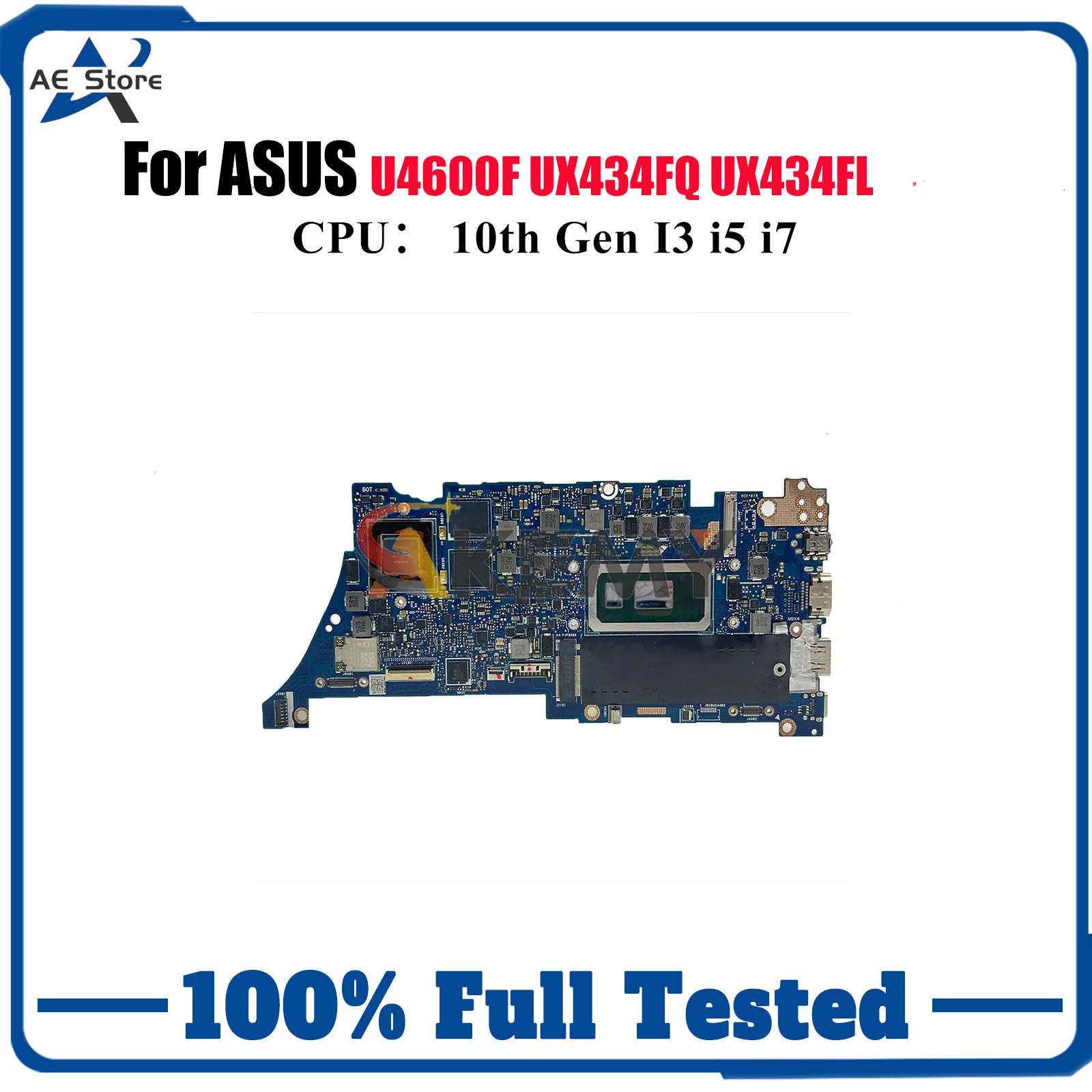 Placa base para ordenador portátil UX434FQ para ASUS ZenBook U4600F UX434FL UX434F placa base para portátil con 10. a generación I3 i5 i7 100% pruebas OK stk