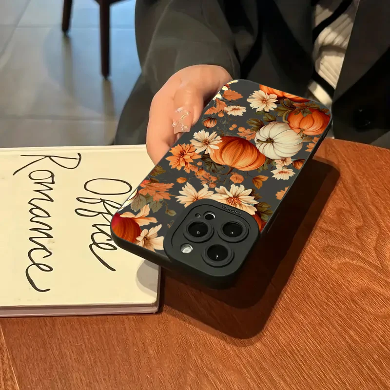 Maple Leaf Pumpkin Pattern Phone Case For iPhone 17 16 15 14 13 12 11 Pro Max 17 Air 16E XS X XR 7 8 Plus Shockproof Soft Cover - imagen 4