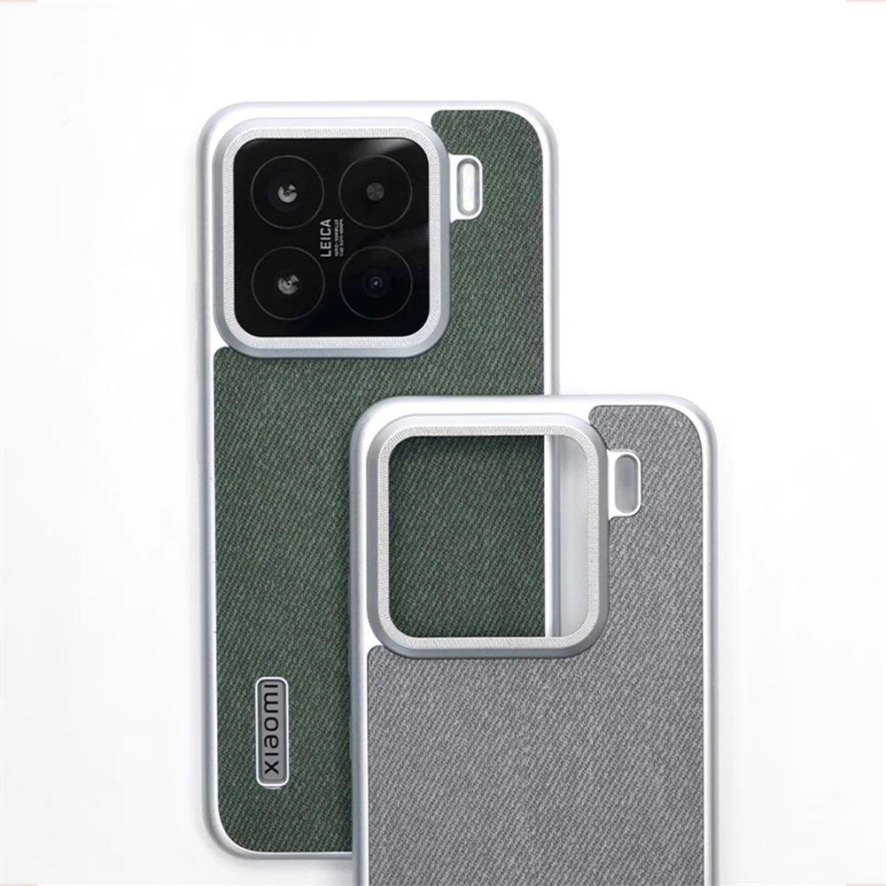 Funda rígida de PC mate de tela de lona ultrafina para Xiaomi Mi 15 Pro Mi 14, cubierta de teléfono hueca con logotipo de carga inalámbrica Ultra magnética - imagen 2