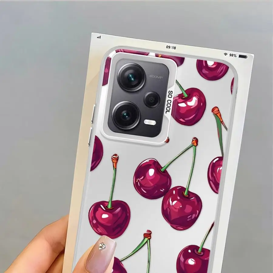 Funda trasera de teléfono para Xiaomi Mi 11 Lite 13T 12T Pro patrón de cereza de dibujos animados - imagen 5