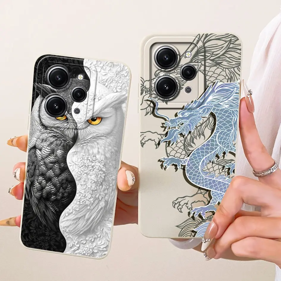 Para Xiaomi Redmi 12 funda creativa de dibujos animados gato pintura cubierta de silicona suave a prueba de golpes parachoques para Xiaomi Redmi 12 4G Redmi12 Capa - imagen 2