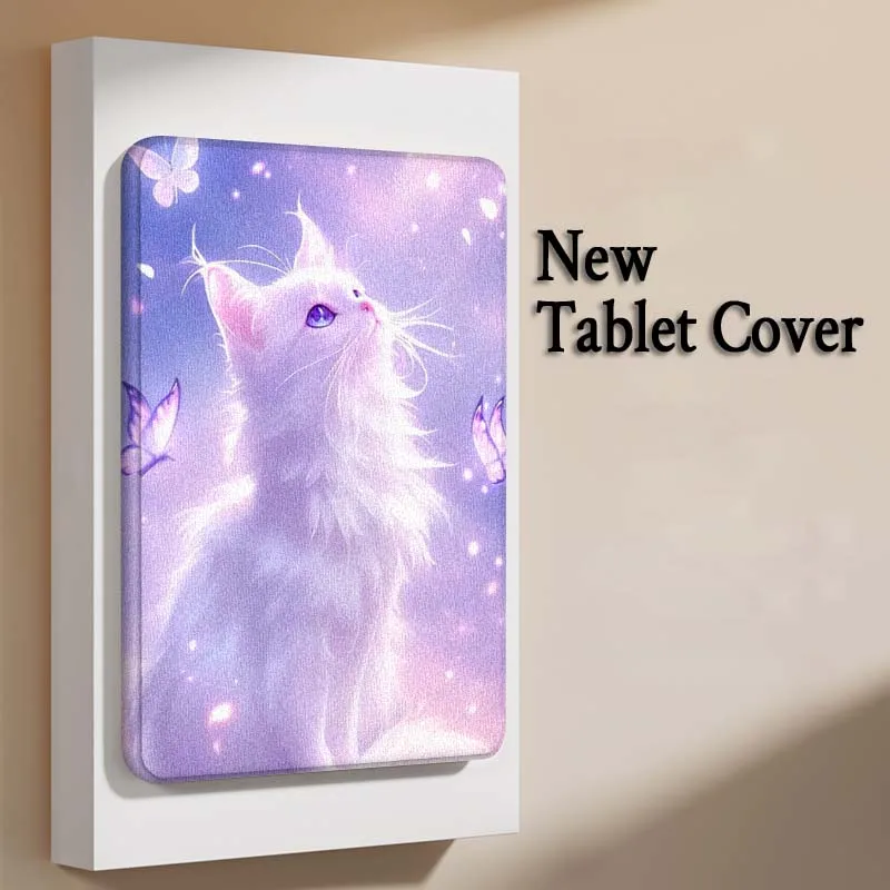 Hermoso gato artístico de mariposa para Xiaoxin Lenovo Pad Tab K10 K11 M10 P12 P11 Pro GT Gen2 Plus Legion Y700 Y900 12,1 funda para tableta - imagen 3