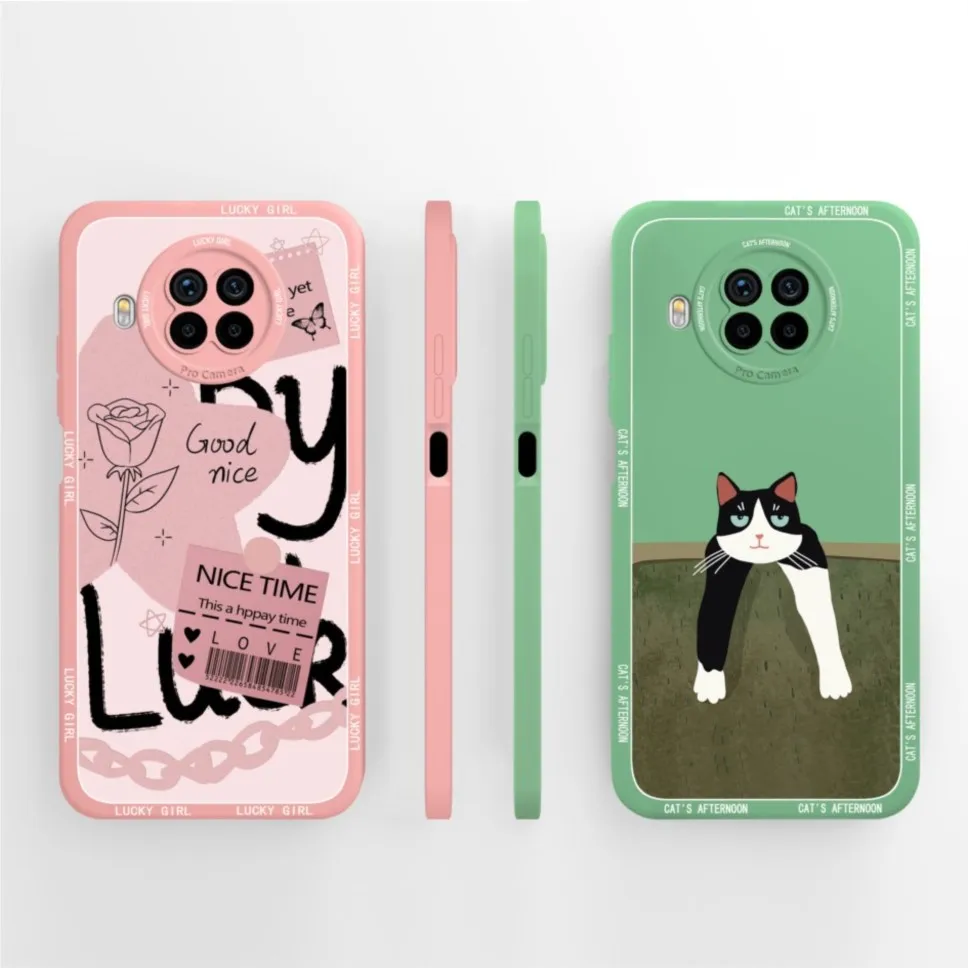 Funda para Redmi Note 9 Pro 5G elegante gato cubierta protectora de silicona líquida para Redmi Note 9Pro 5G Fundas - imagen 3