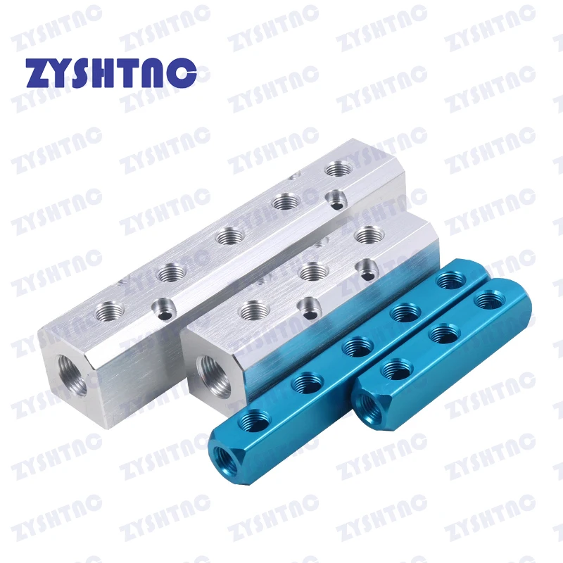 Distribuidor neumático de 4 vías, 3 vías, 2 vías, 5 vías, 6 vías, manguera de aire, herramienta de acoplamiento de conexión rápida, divisor de bloque de aluminio de rosca 1/4 Bsp - imagen 4