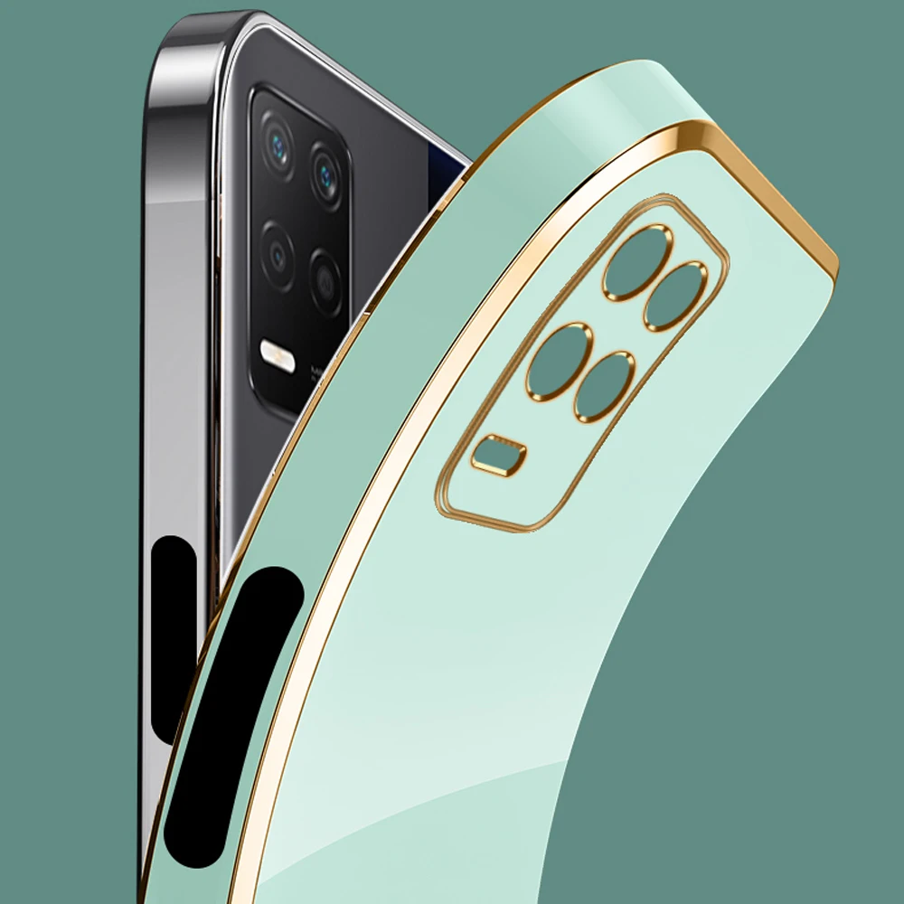 Funda cuadrada de lujo para oppo A54, carcasa trasera de silicona a prueba de golpes, 4G, Realme 8, 5G, CPH2239, RMX3241 - imagen 3