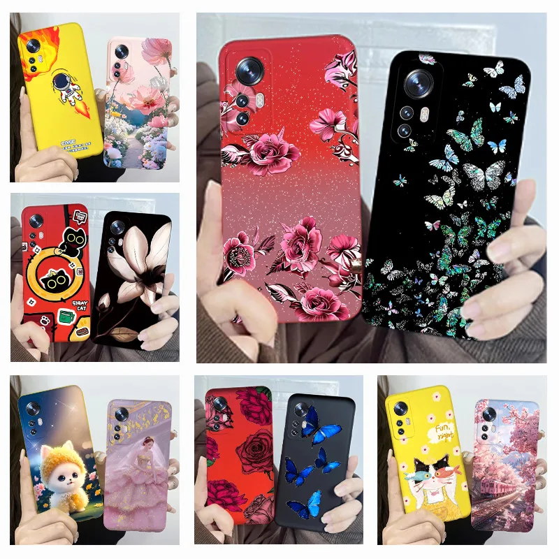 Para Xiaomi 12 12X Funda para Xiaomi Mi 12 Pro Flower Girl nuevo diseño carcasa trasera para Mi12 12Pro Funda de silicona suave