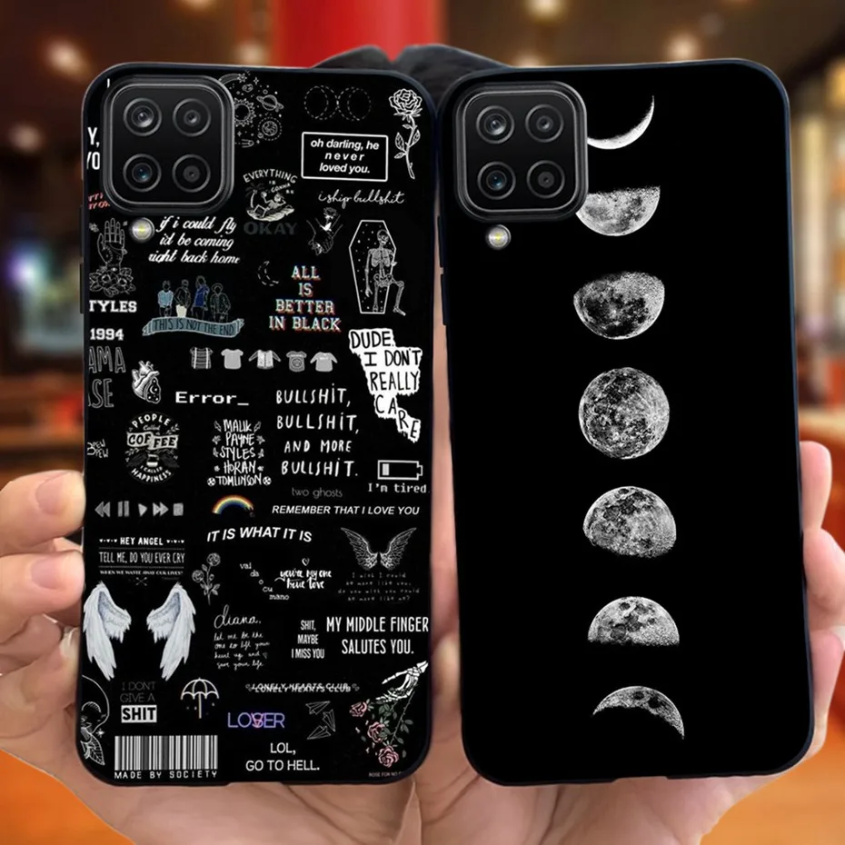 Para Samsung Galaxy A12 M12 Cool Fashion funda de teléfono pintada para Samsung A12 M12 A125F A127F Color caramelo fundas de silicona suave TPU