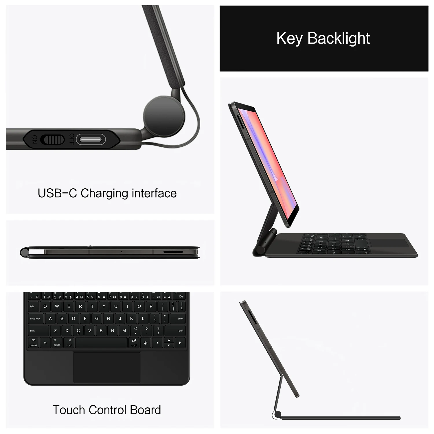 Teclado mágico para Samsung Galaxy Tab S10 Lite, funda para tableta SM-X400 SM-X406B de 10,9 pulgadas para Tab S9 FE/ S10 FE de 10,9 "S8 S9 11" - imagen 5