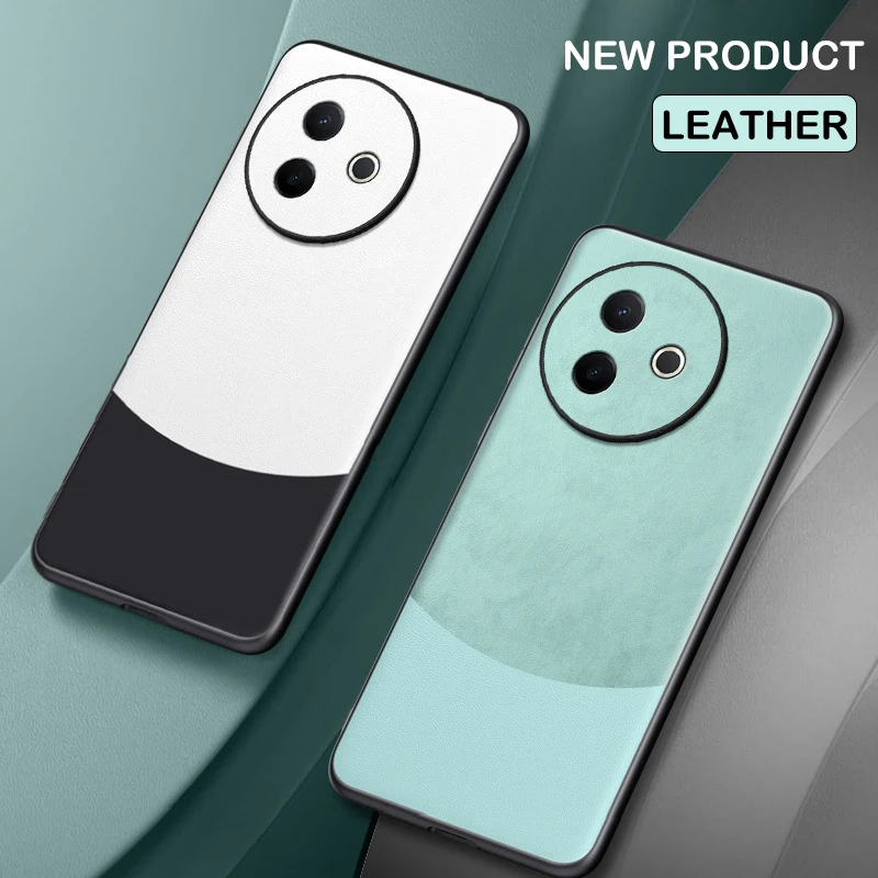 Funda de cuero para vivo Y300i 5G patrón de empalme protección de silicona dura a prueba de golpes cubierta de teléfono de lente completa vivoY300i V2444A Shell - imagen 3