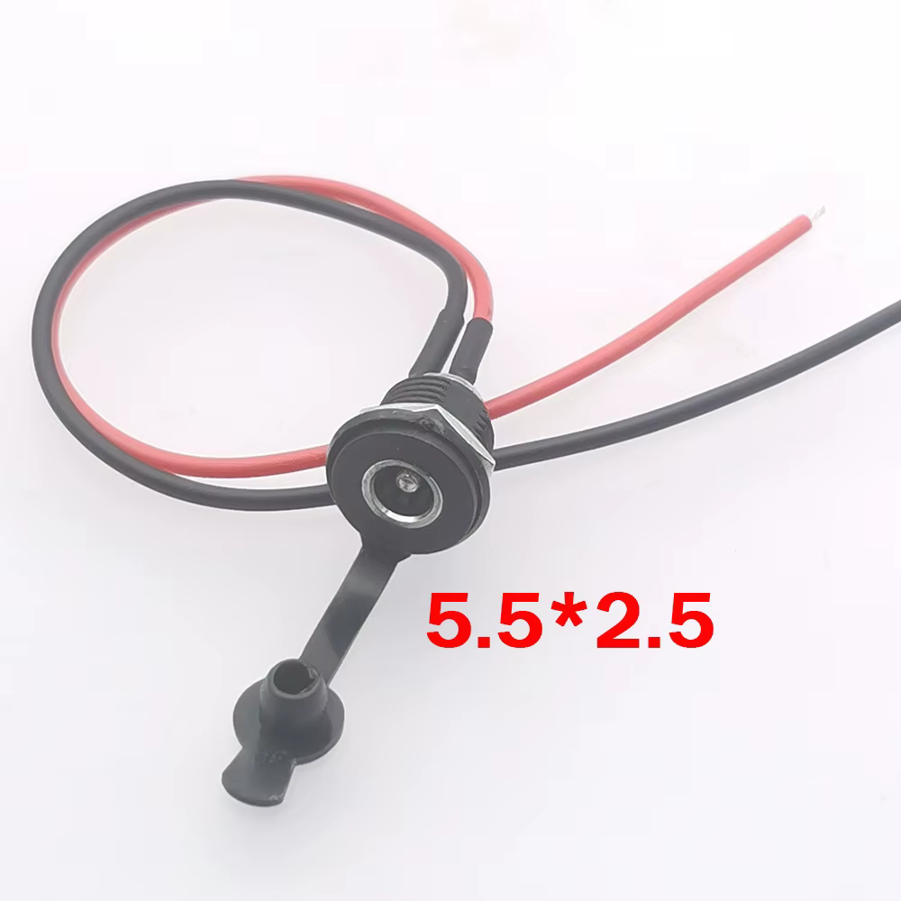 1 Uds conector hembra de alimentación CC con Cable de 18AWG con cable 5,5*2,1 5,5*2,5mm toma de carga CC conector de alimentación hembra de alta corriente - imagen 4