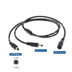 Cable divisor de alimentación CC 1 a 2, 5,5 × 2,1/2,5 mm para CCTV y LED