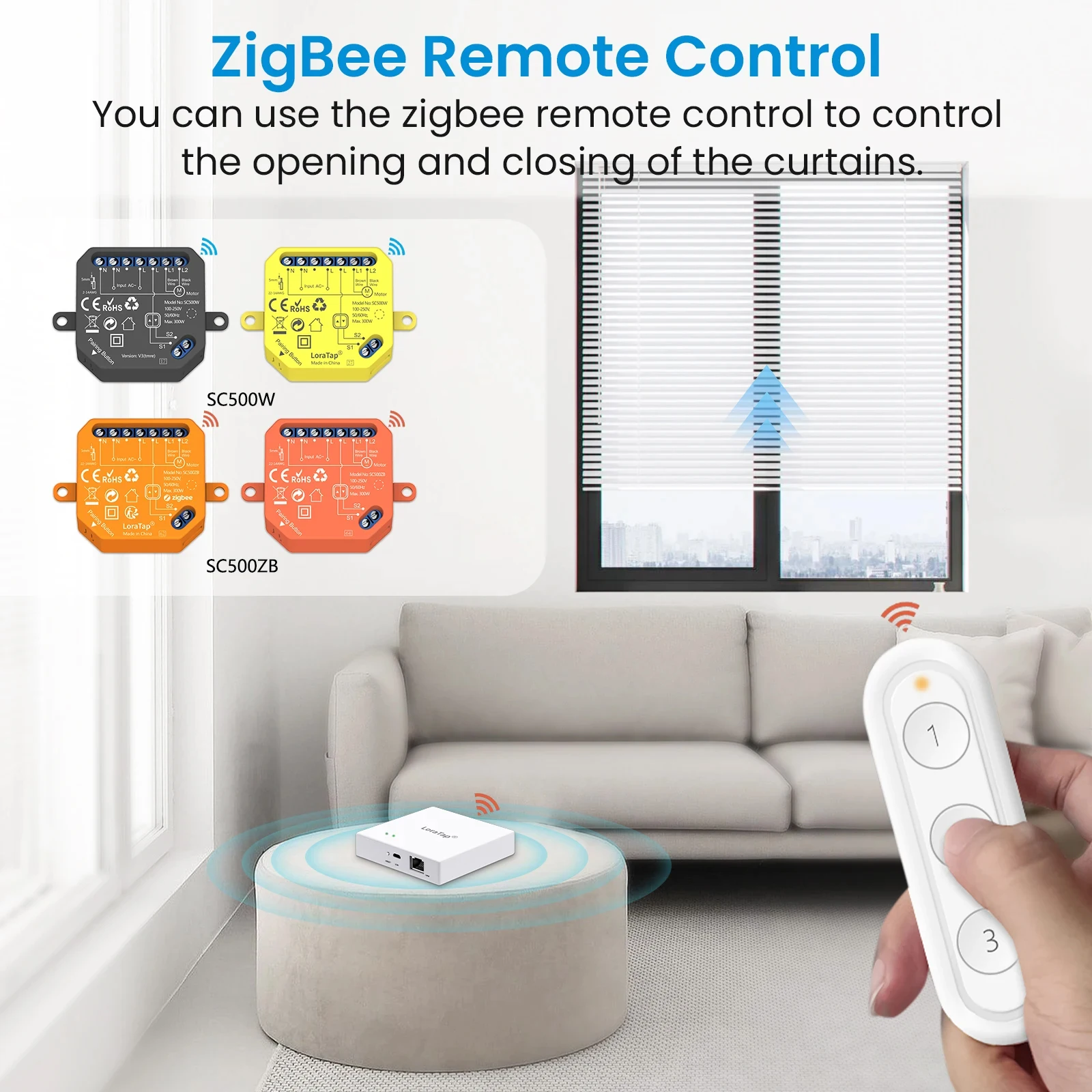 LoraTap Tuya Smart ZigBee y Wi-Fi cortina persianas módulo de interruptor porcentaje Control remoto por voz por asistente de Google Alexa - imagen 5