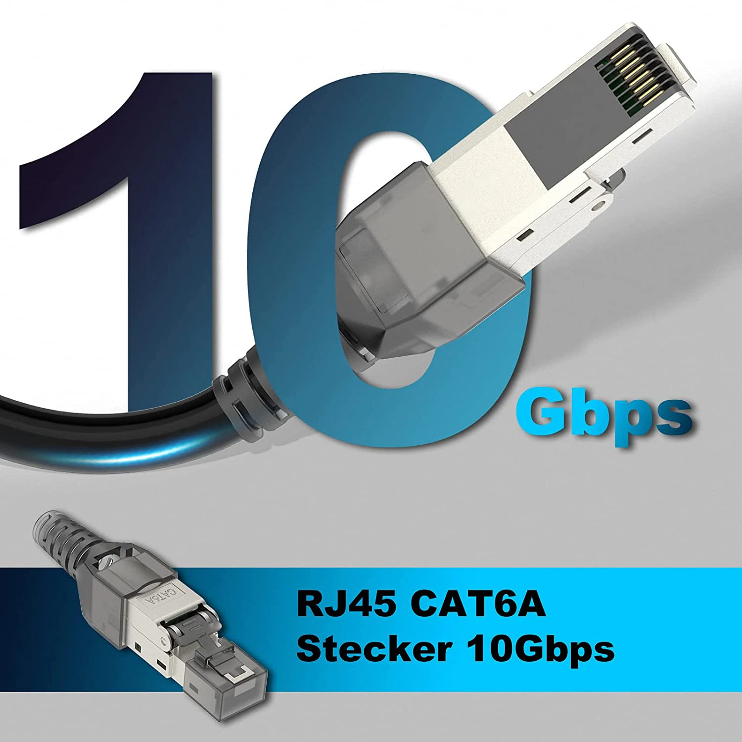 ZoeRax RJ45 CAT8 Cat7 CAT6A Conector sin herramientas, enchufe de terminación RJ45 sin herramientas Reutilizable blindado para cables Ethernet 10Gbps POE - imagen 5