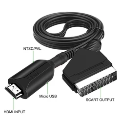 Adaptador HDMI a Scart con Audio para TV CRT y Videograbadora HD 1080