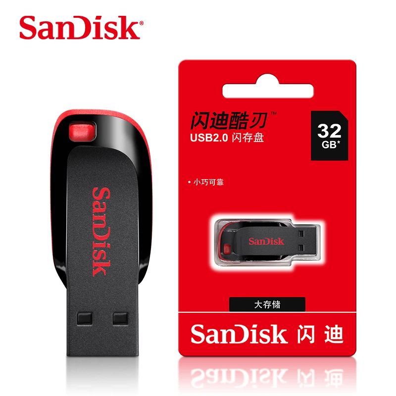 SanDisk CZ50 USB2.0 Pendrive 32GB 16GB 64GB unidad Flash USB Pen Drive U disco Mini unidad Flash Cruzer Blade 100% Original